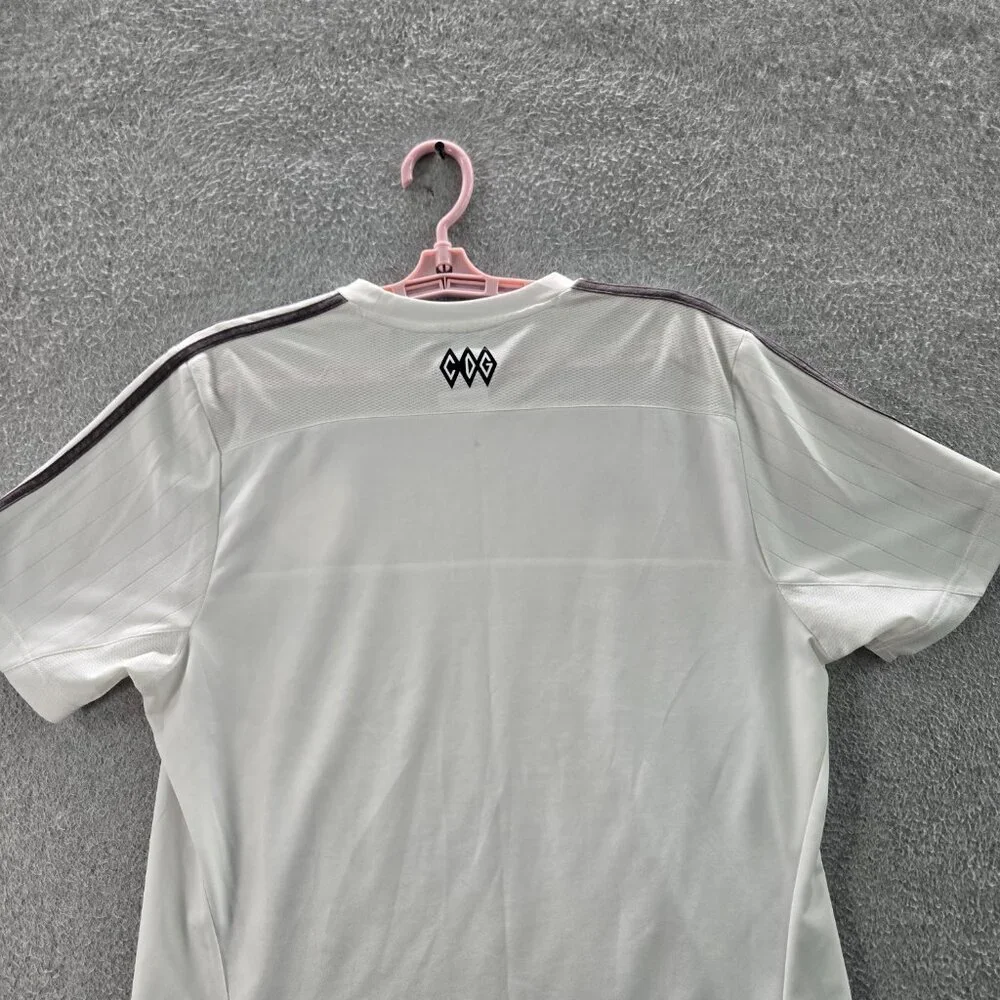 Club Deportivo Guadalajara‎ Men Shirt L White Logo Embroidery Adidas Striped